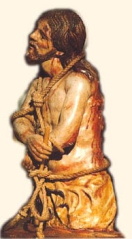statue du christe couvert de plaies