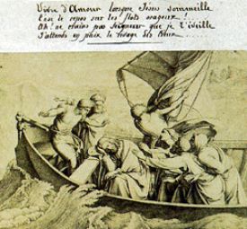 Jésus dans la barque en proie à la tempête